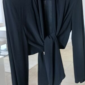 Donna Karan Black Tie-Front Blazer